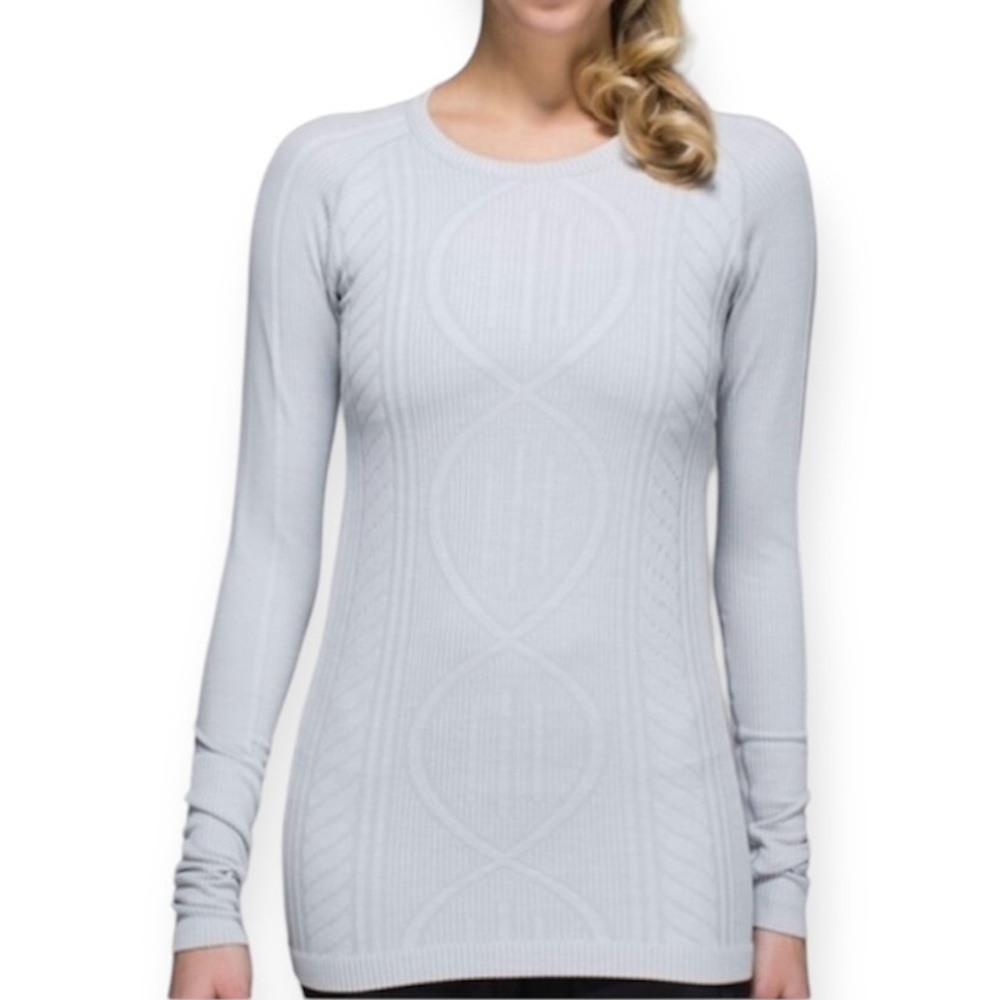 Lululemon Rest Less Pullover Heathered Silver Spoon Size 10